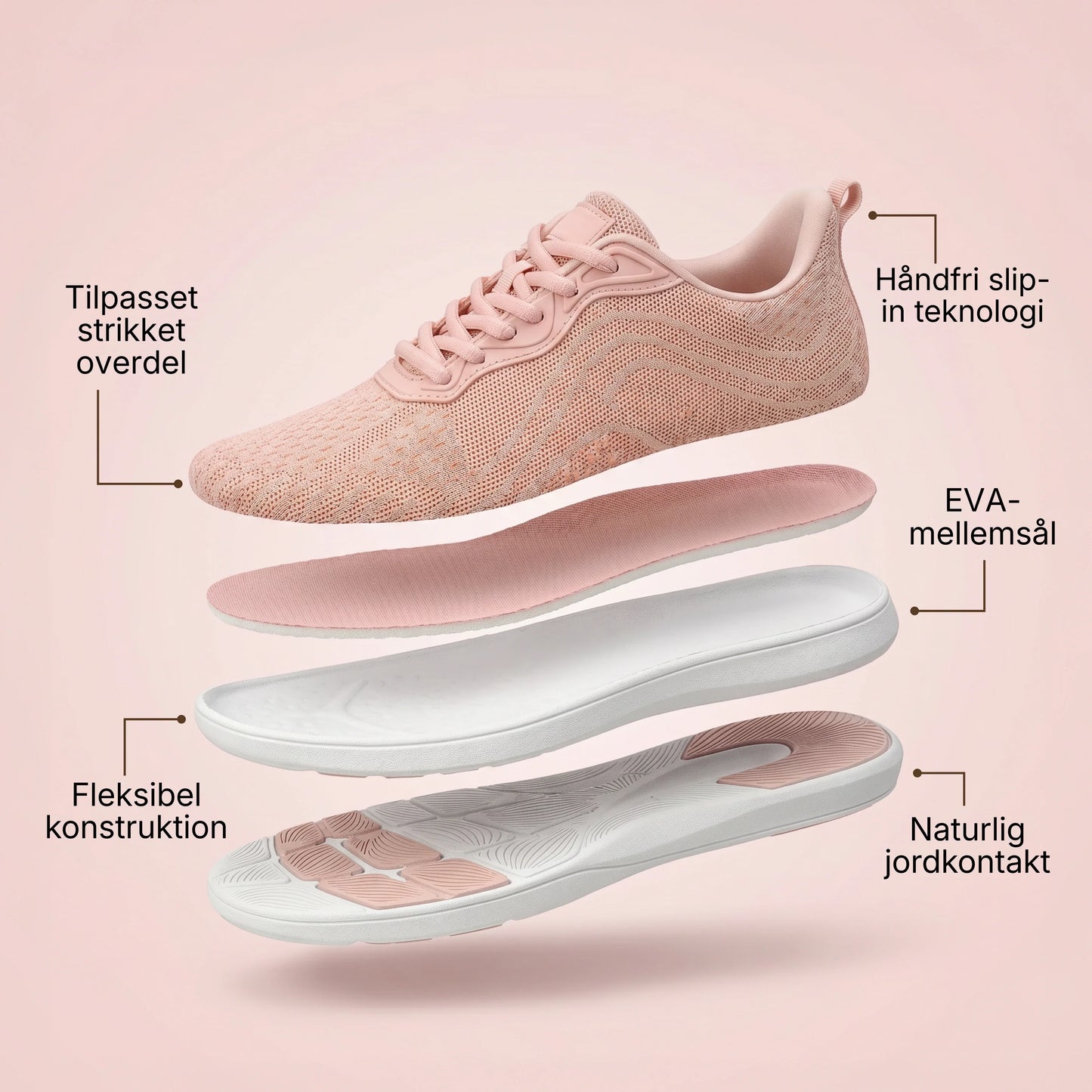 Rosé Sky — Hands-Free Barefoot Shoes for Pain-Free Walking