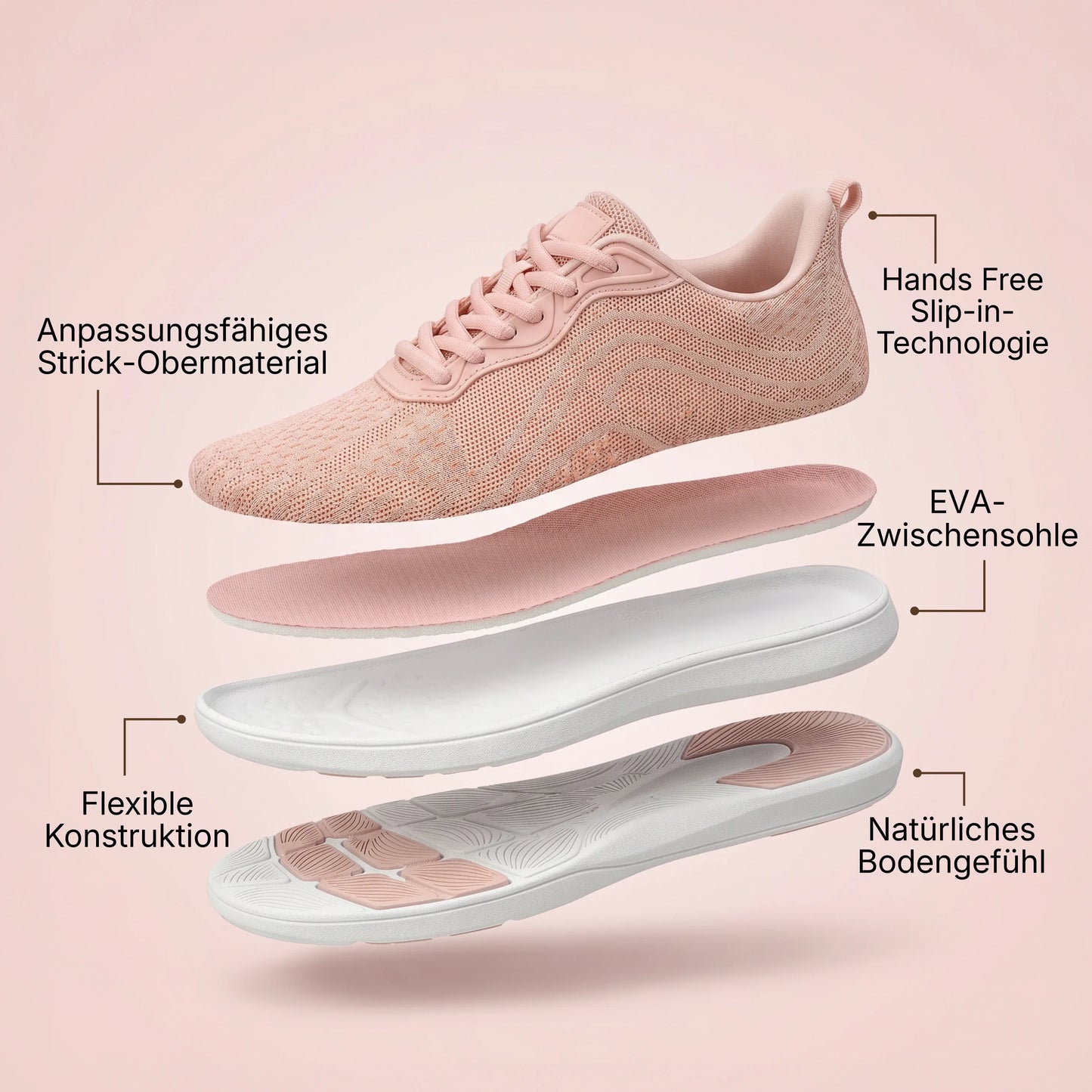 Rosé Sky — Hands-Free Barefoot Shoes for Pain-Free Walking