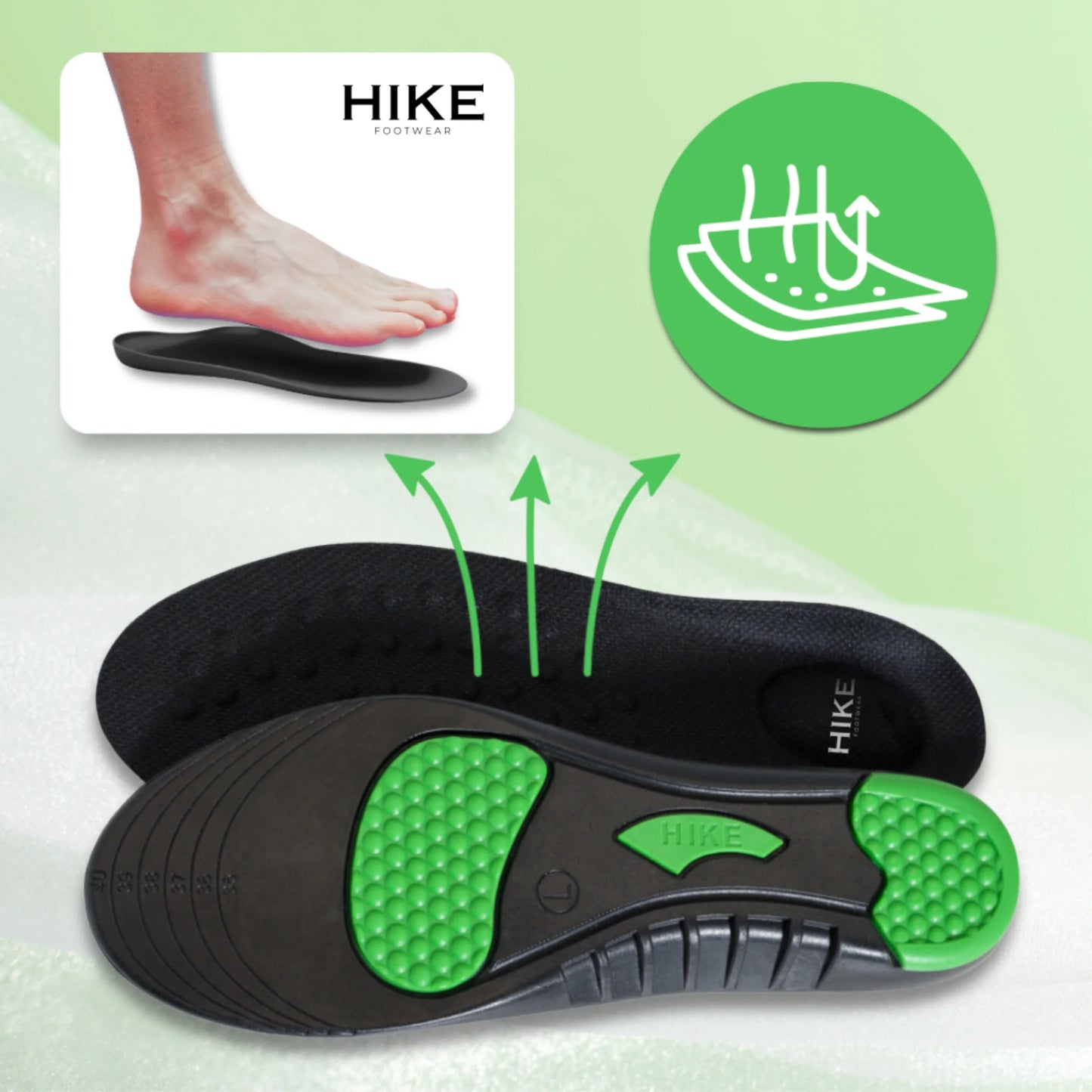 HIKE® Orthopedic Soles - Pain relieving and shock absorbing foot pads