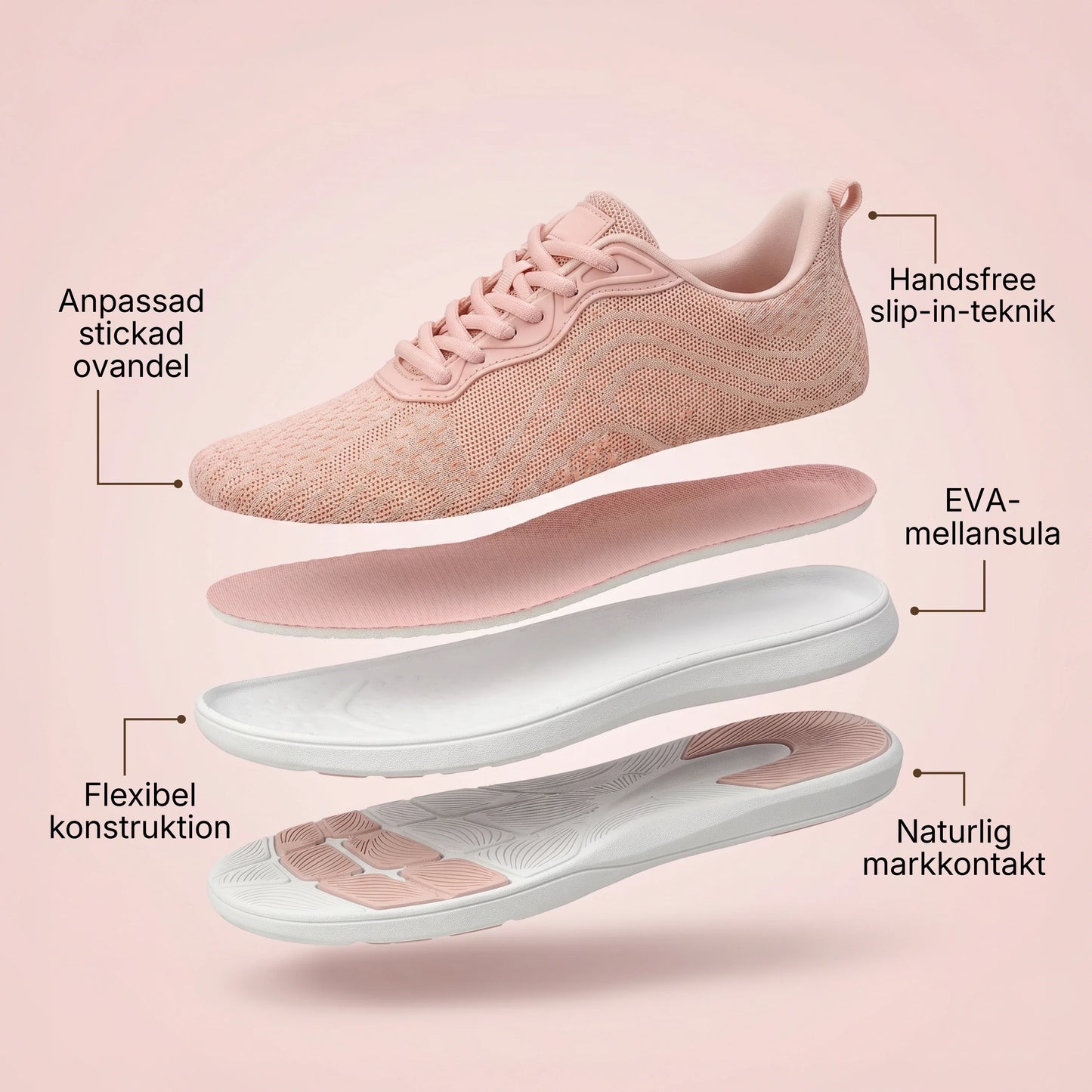 Rosé Sky — Hands-Free Barefoot Shoes for Pain-Free Walking